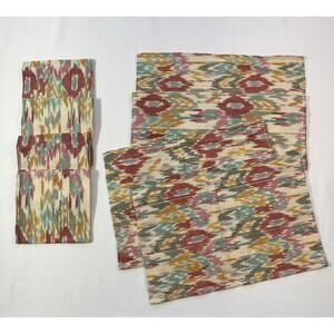 Lot of 4 Ikat Print Placemats and Napkins